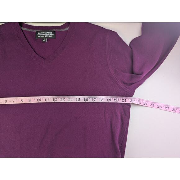 Banana Republic Cashmere Sweater Womens Large Purple Todd Duncan Scottish Yarn - Picture 6 of 7